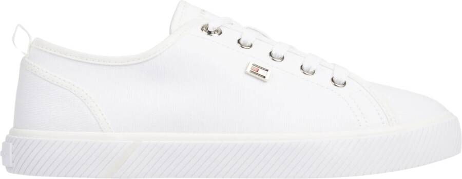 Tommy Hilfiger Witte Canvas Lage Sneakers White Dames