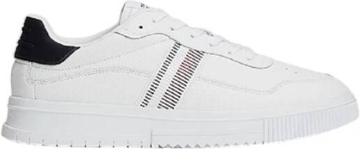 Tommy Hilfiger Witte lage leren sneakers White Heren