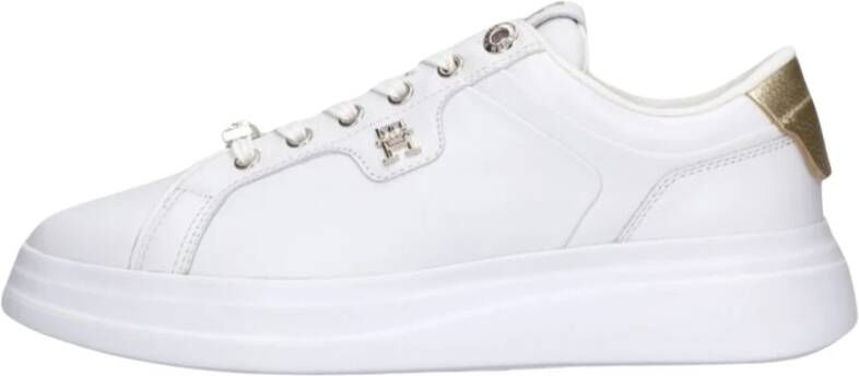 Tommy Hilfiger Witte Lage Sneakers Pointy Court Hardware White Dames