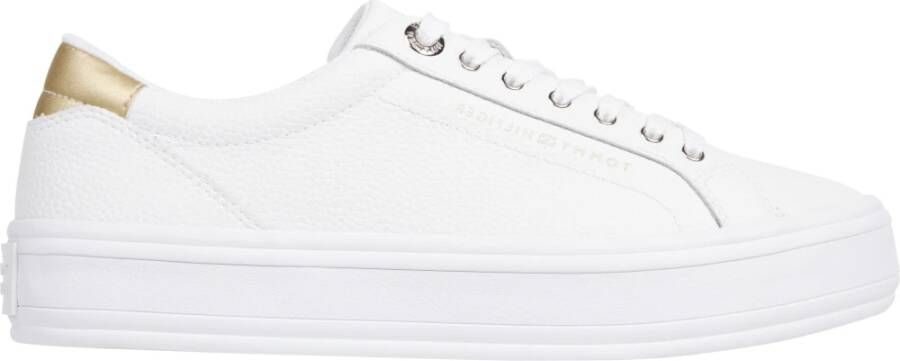 Tommy Hilfiger Witte Leren Sneakers Essential Vulc White Dames