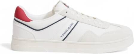 Tommy Hilfiger Witte Leren Sneakers met Veters White Heren