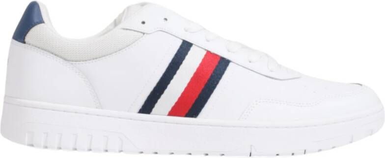 Tommy Hilfiger Witte Leren Sneakers Rubberen Zool White Heren