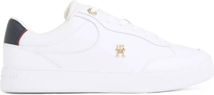 Tommy Hilfiger Witte Leren Veterschoenen White Dames