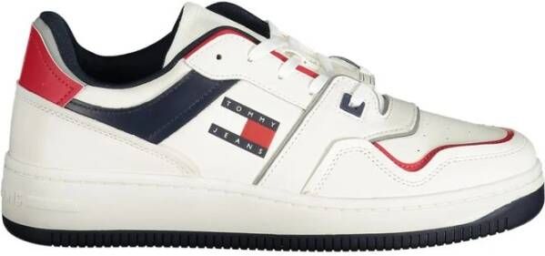 TOMMY JEANS Sneakers met sleehak TJM RETRO BASKET CUPSOLE veterschoenen vrijetijdsschoen lage schoen met contrastafwerkingen