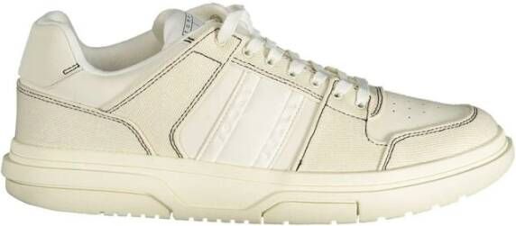 Tommy Hilfiger Witte polyester sneakers met veters contrastdetails logo White Heren