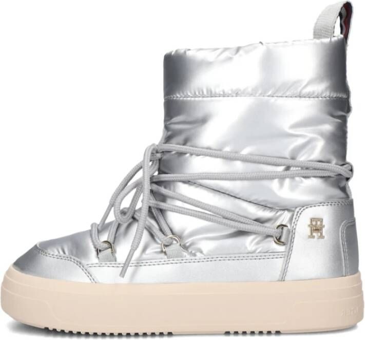 Tommy Hilfiger Zilveren Lace-Up Snowboot Gray Dames