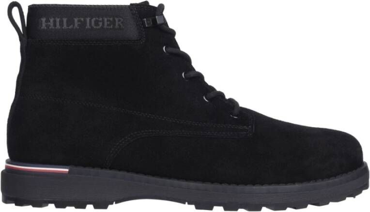 Tommy Hilfiger Zwarte Corporate Outdoor Enkellaarzen Black Heren