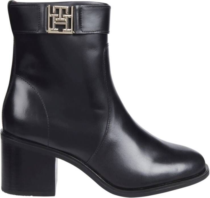 Tommy Hilfiger Zwarte Dressy Hak Enkellaarzen Black Dames