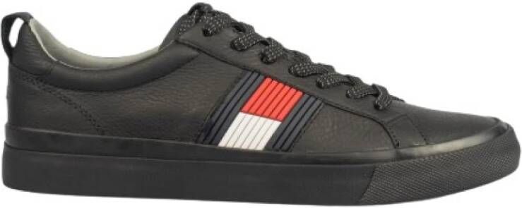 Tommy Hilfiger Zwarte Flag Sneakers voor Heren Black Heren