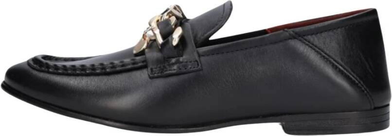 Tommy Hilfiger Zwarte Ketting Loafer Black Dames