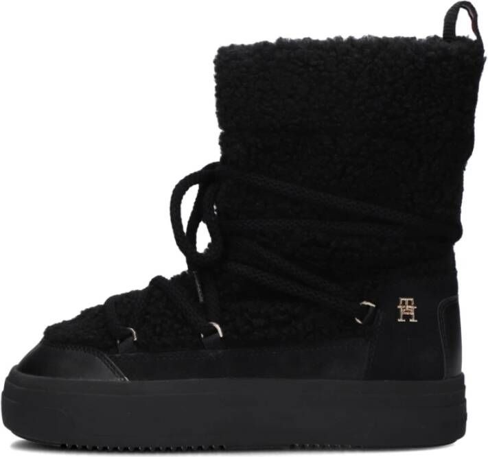 Tommy Hilfiger Zwarte Lace-up Snowboot voor de winter Black Dames