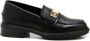 Tommy Hilfiger Zwarte Leren Loafer met Gouden Logo Black Dames - Thumbnail 1