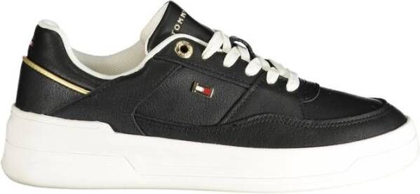 Tommy Hilfiger Zwarte Polyester Sneaker Black Dames