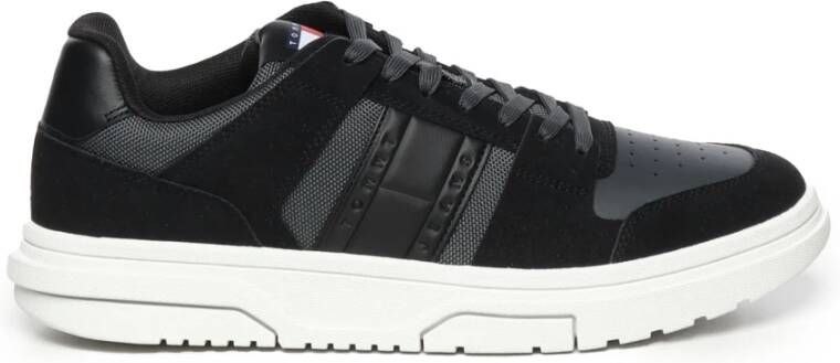 Tommy Hilfiger Zwarte Suède Sneakers met Rubberen Zool Black Heren