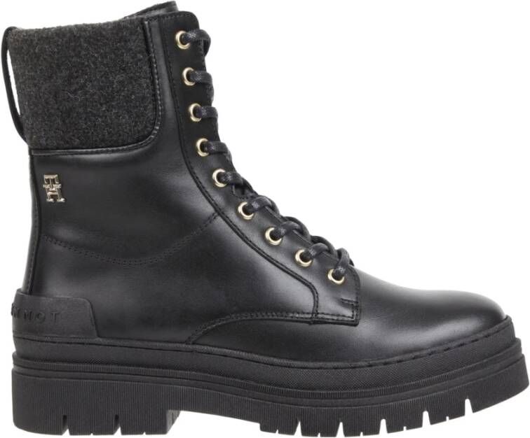 Tommy Hilfiger Zwarte Veterschoen Black Dames