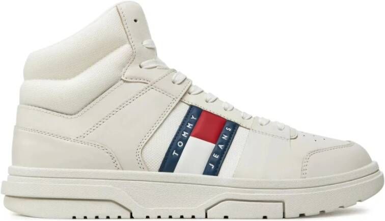 Tommy Jeans Beige Leren Hoge Sneakers Beige Heren