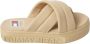 Tommy Jeans Beige Platte Sandaal Lettering Flatform Beige Dames - Thumbnail 1