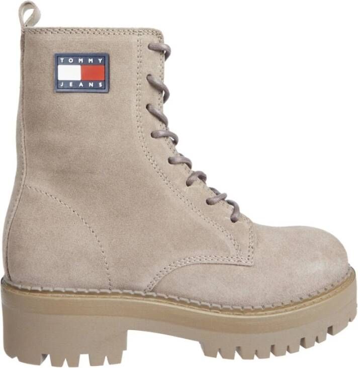 Tommy Jeans Beige Veterschoenen enkellaarsjes Beige Dames