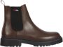 Tommy Jeans Bruine Leren Chelsea Booties Brown Dames - Thumbnail 1