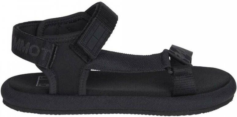 Tommy Jeans Sportieve Zwarte Sandalen Black Dames