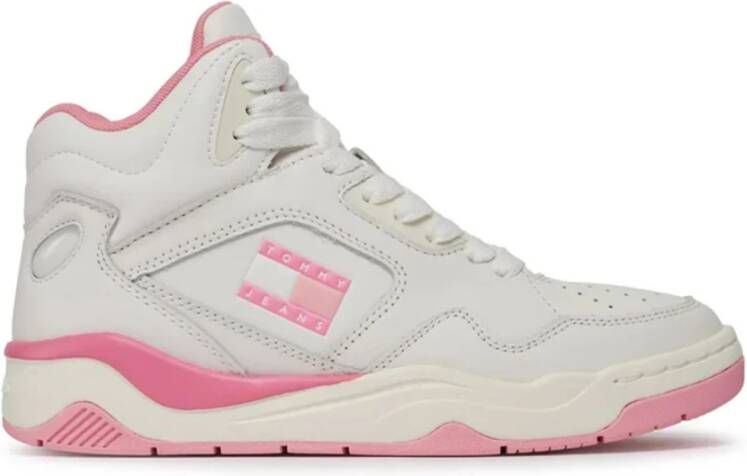 Tommy Jeans Hoge leren sneakers Wit White Dames