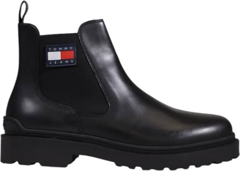 Tommy Jeans Leren Chelsea Herenschoenen Herfst Winter Collectie Black Heren