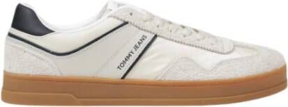 Tommy Jeans Leren Sneakers Collectie voor Mannen Beige Heren