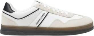 Tommy Jeans Leren Sneakers Lente Zomer Collectie Mannen White Heren