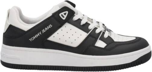 Tommy Jeans Retro Cupsole Leren Sneakers Black Heren