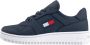 Tommy Hilfiger Retro Basket leren heren sneakers Blauw Uitneembare zool - Thumbnail 2