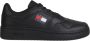 Tommy Hilfiger Retro Basket leren heren sneakers Zwart Echt leer Uitneembare zool - Thumbnail 3