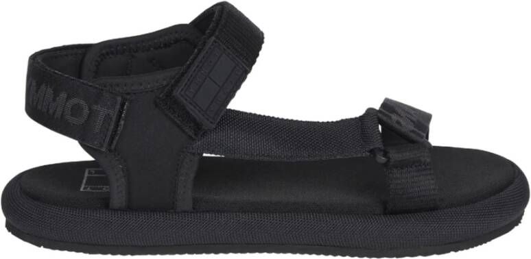 Tommy Jeans Sportieve Zwarte Sandalen Black Dames