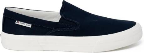 Tommy Jeans Stijlvolle Blauwe Mocassin met Rubberen Zool Blue Heren