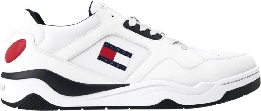 Tommy Jeans Witte Leren Sneakers Color Block White Heren