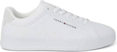 Tommy Jeans Witte leren veterschoenen met rubberen zool White Heren