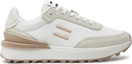 Tommy Jeans Witte sneakers met textiel bovenwerk White Dames