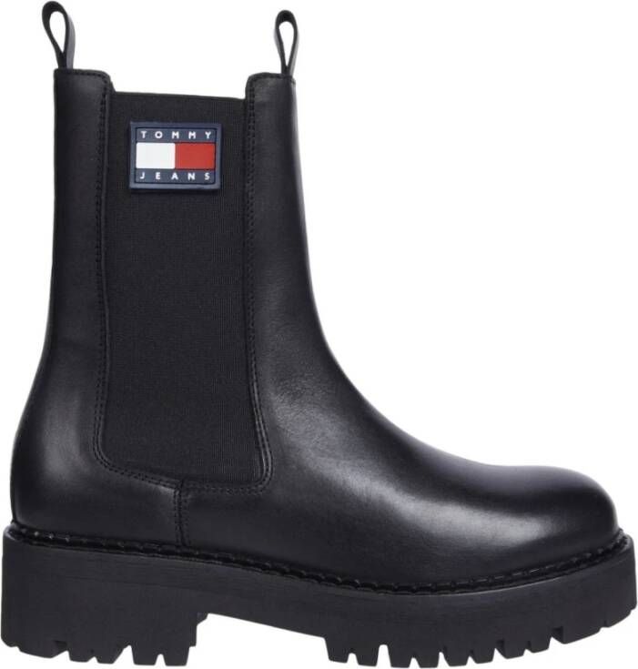 TOMMY JEANS Chelsea-boots TJW URBAN CHELSEA hakken enkellaars instapschoen met stretchinzet