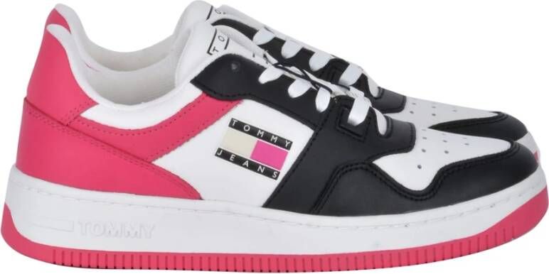 Tommy Jeans Zwarte Logo Sneakers Zwart Dames