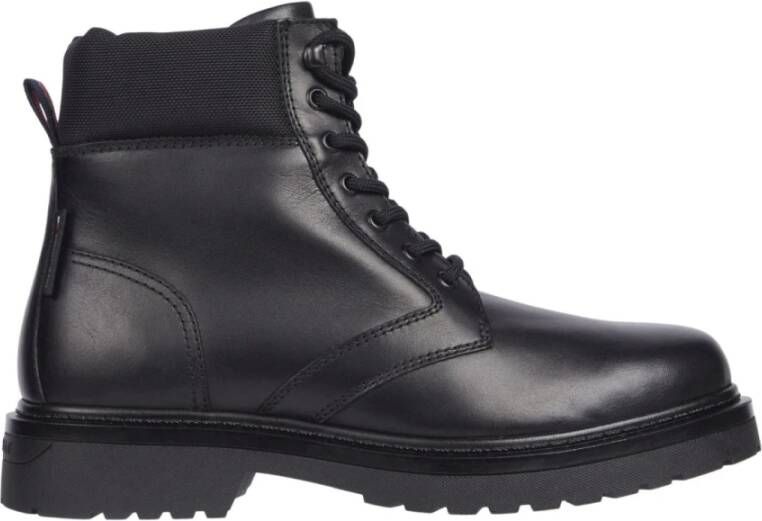 TOMMY JEANS Veterschoenen TJM LACE UP BOOT hakken veterschoenen met gewatteerde schaprand