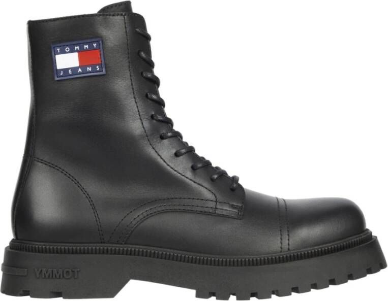 Tommy Jeans Zwarte Veterschoenen voor Heren Black Heren