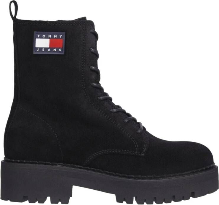 Tommy Jeans Zwarte Veterschoenen voor Vrouwen Black Dames