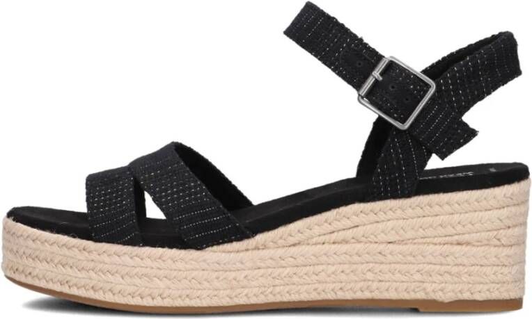 TOMS Audrey Zwarte Glitter Sandalen Black Dames