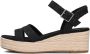 TOMS Audrey linnen sandalen met sleeha Zwart Textiel Sandalen met hak Dames - Thumbnail 3