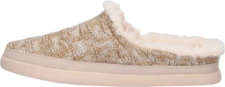 TOMS Gezellige Beige Gebreide Pantoffels Beige Dames