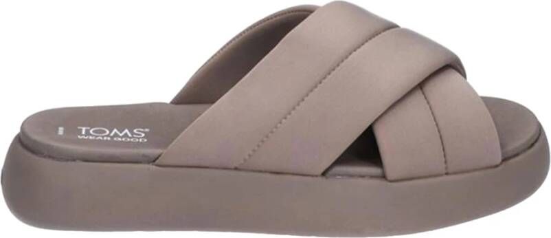 Toms Taupe Alpargata mallow crossover slippers taupe