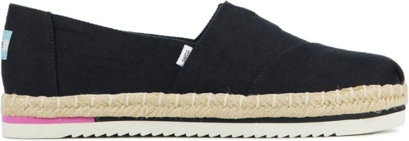 TOMS Alpargata platform rope Zwart Canvas Espadrilles Dames