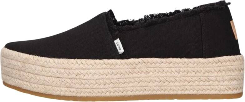 TOMS Zwarte Espadrilles Valencia Zomerstijl Black Dames