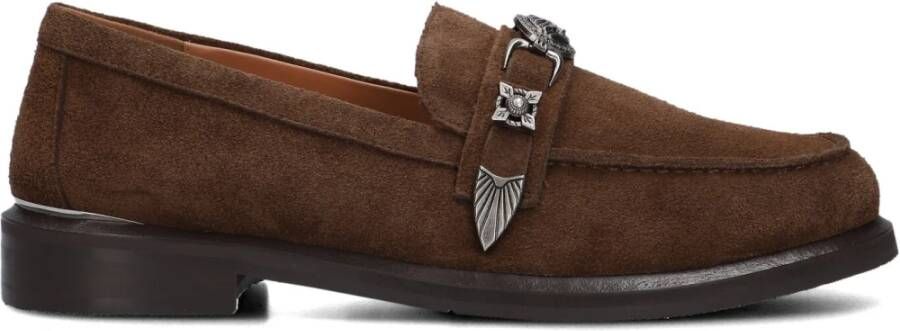 Toral Bruin Suède Dames Loafers Brown Dames