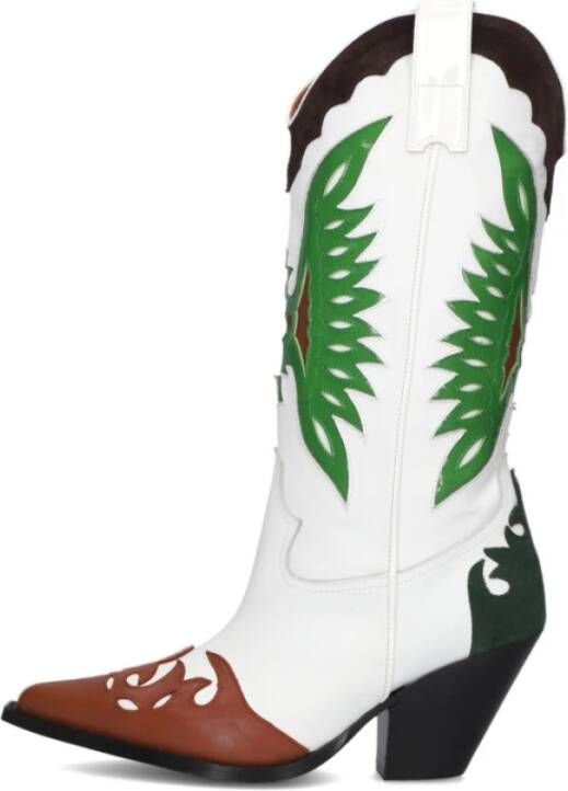 Toral Cowboy Stijl Leren Laarzen White Dames