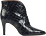 Toral Enkellaarsjes Dames Laarzen Damesschoenen Leer Crocoprint 12601 Lood - Thumbnail 1